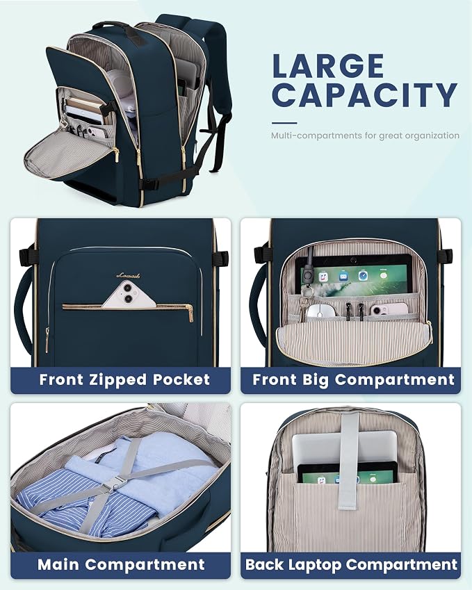 LOVEVOOK Travel Backpack for Women & Men 40L, Airline Approved Carry On - Image 8