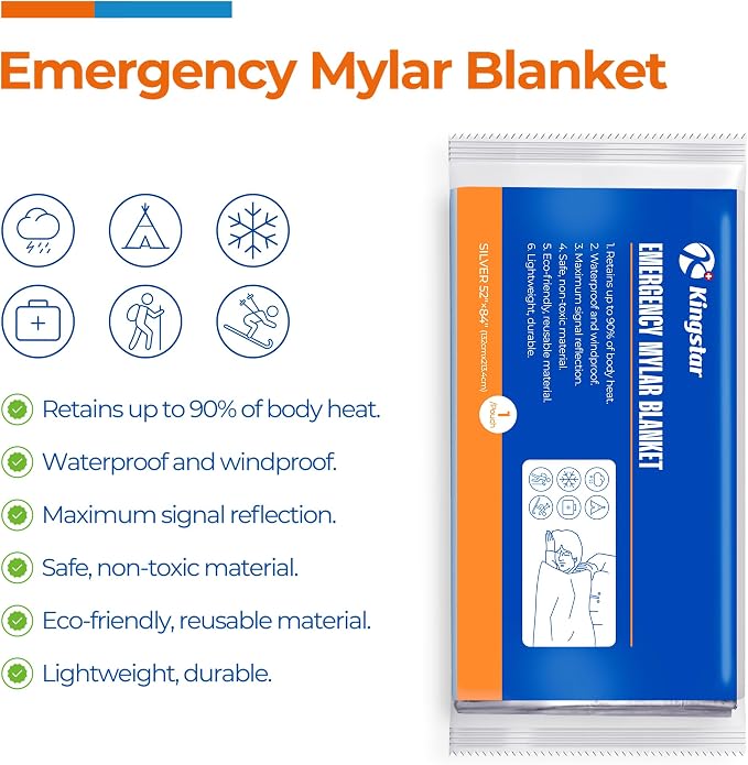K Kingstar Emergency Blanket 75 Pack, Bulk Supply - Image 2