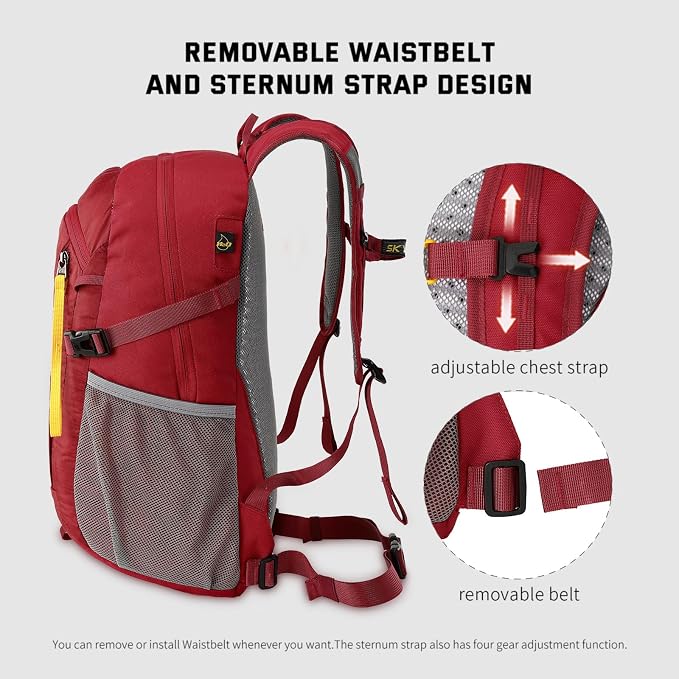 SKYSPER Small Hiking Backpack, 20L Lightweight Travel Backpacks Hiking Daypack - Image 3