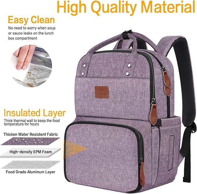MATEIN Laptop Backpack with Lunch Box, Insulated Women Backpacks with Cooler - Image 4
