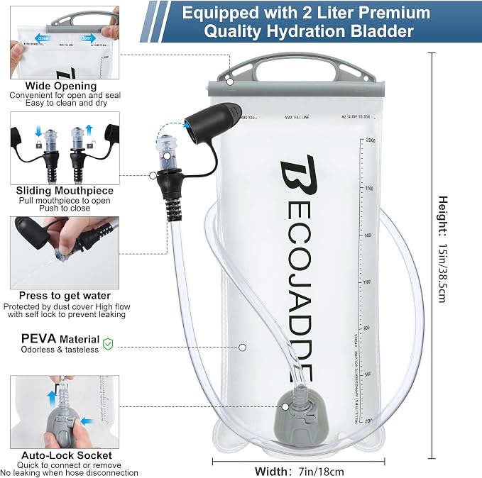 BECOJADDE Running Vest Hydration Backpack - Image 5