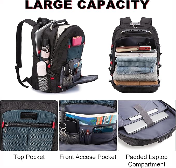 LOVEVOOK Travel Backpack for Men 17inch Large Work Backpack for Men Large - Image 3