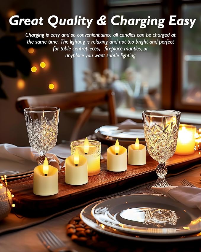 Homemory Rechargeable Flameless Candles, 2/4/6/8H Timer LED Votive Candles - Image 5