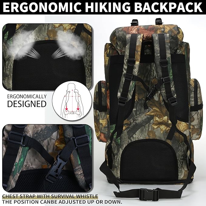 Hiking Backpack for Men 70L/100L Camping Backpack Military Rucksack Molle 3 - Image 5