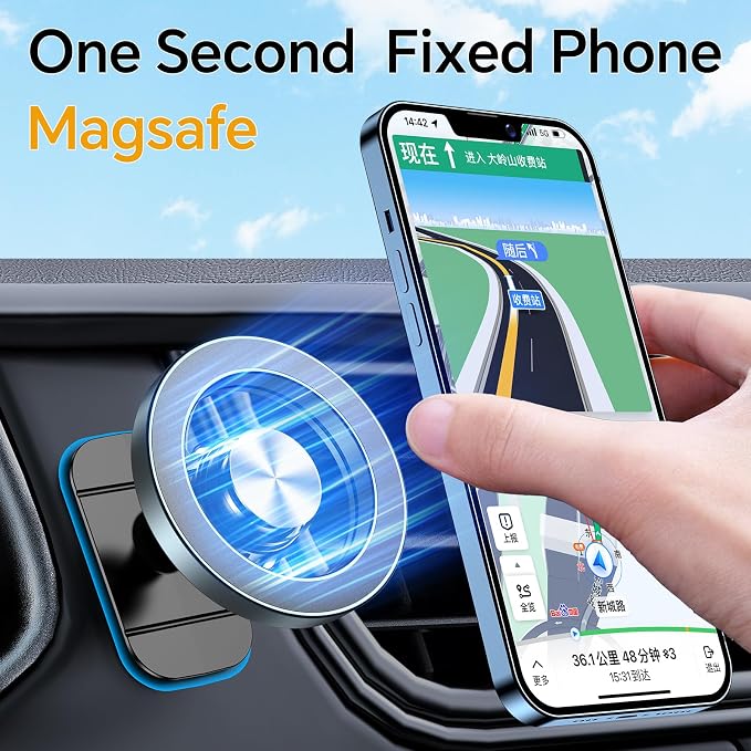 Kaistyle for Magsafe Car Mount【20 Strong Magnets】Magnetic Phone Holder for Car - Image 3