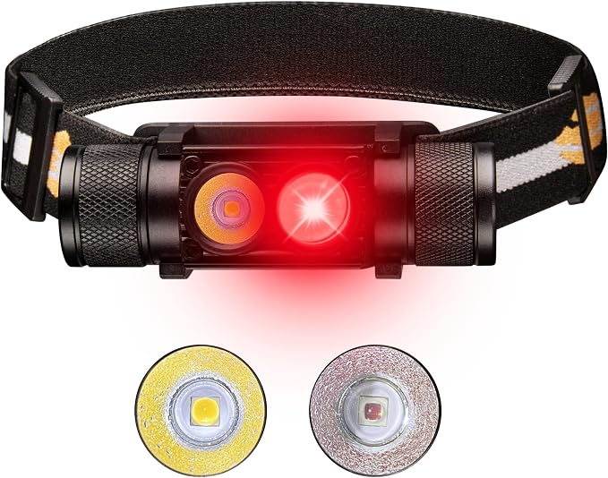 77outdoor LED Rechargeable Red Headlamp, H25LR / D25LR Powerful Lightweight by 77outdoor