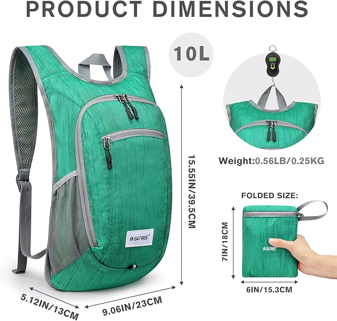 G4Free 10L/15L Hiking Backpack Lightweight Packable Hiking Daypack Small Travel - Image 2