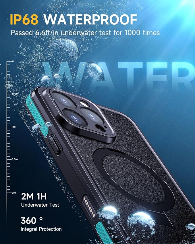 Lanhiem Magnetic for iPhone 16 Pro Max Waterproof Case, Dustproof Case Built-in - Image 2