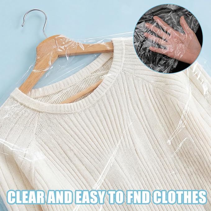 200 Pack Dry Cleaning Garment Bags, 23.6 x 35.4 Inch Clear Plastic Dry Cleaners - Image 4