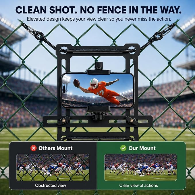 Fence Phone Mount for Baseball Games, Compatible - Image 4