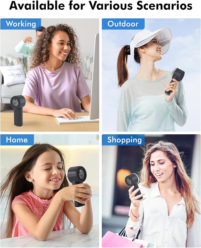 WHATOOK Portable Handheld Mini Fan: High Speed Cooling Fan, 10 Hours Battery - Image 6