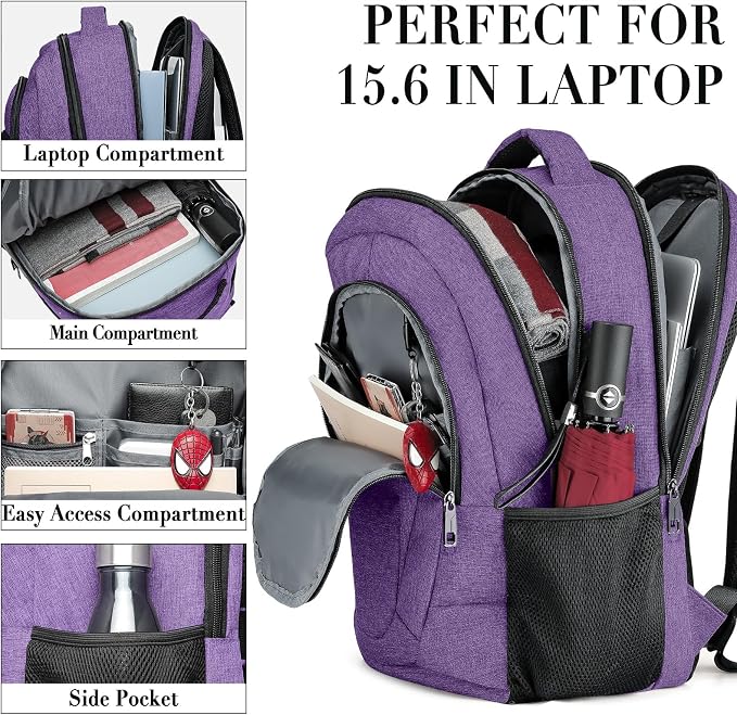 BIKROD Backpack for Men Women, Backpacks for School Teen Boys, Business Anti - Image 2