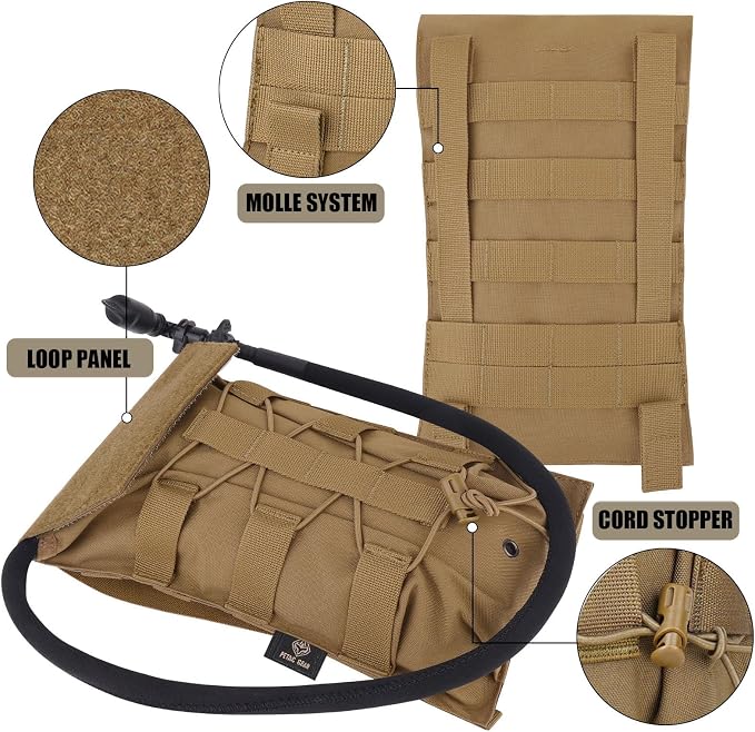 PETAC GEAR 1.5L / 3L Tactical Hydration Pack，Molle Carrier Pouch - Image 5