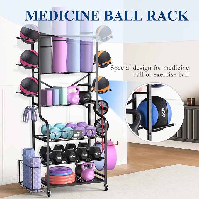 Mythinglogic Yoga Mat Storage Racks, Home Gym Storage Rack - Image 3