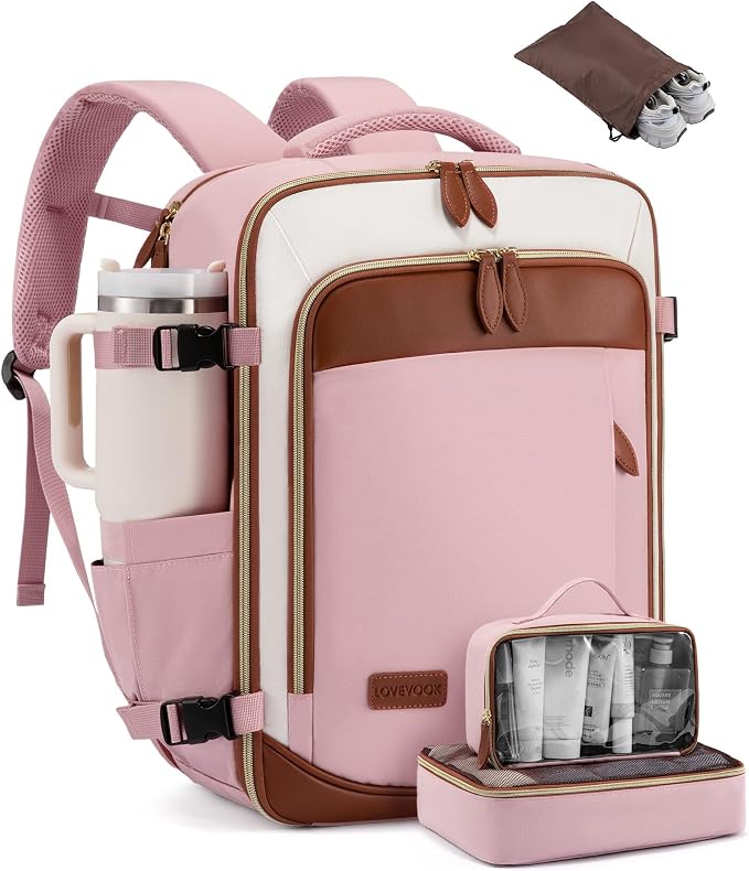 LOVEVOOK 40L Travel Backpack Carry On Airline Approved, Large Backpack by LOVEVOOK