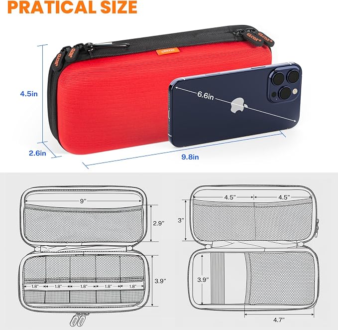 Double-Layer Hard Carrying Case Electronics Organizer - Image 3