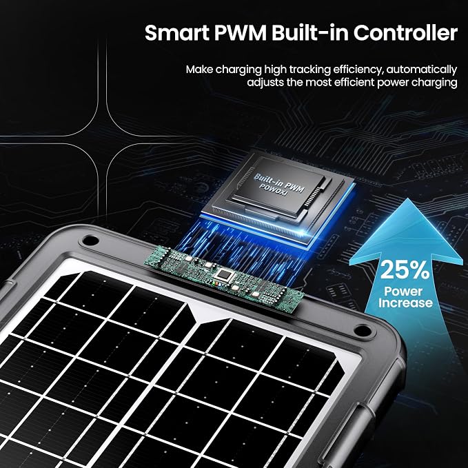 POWOXI 12V Solar Car Battery Charger: 15W Solar Panel Kit Battery Trickle - Image 2