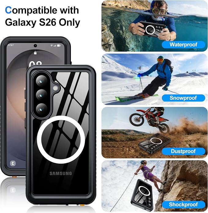 ANTSHARE for Samsung Galaxy S26 Case Waterproof, Built-in Lens & Screen - Image 8