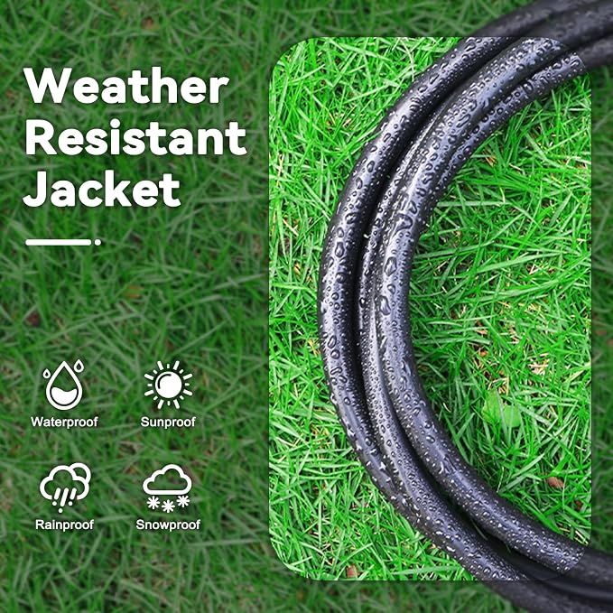 10FT 12/3 Extension Cord Heavy Duty Black 3-Outlet Indoor/Outdoor SJTW Lighted - Image 7