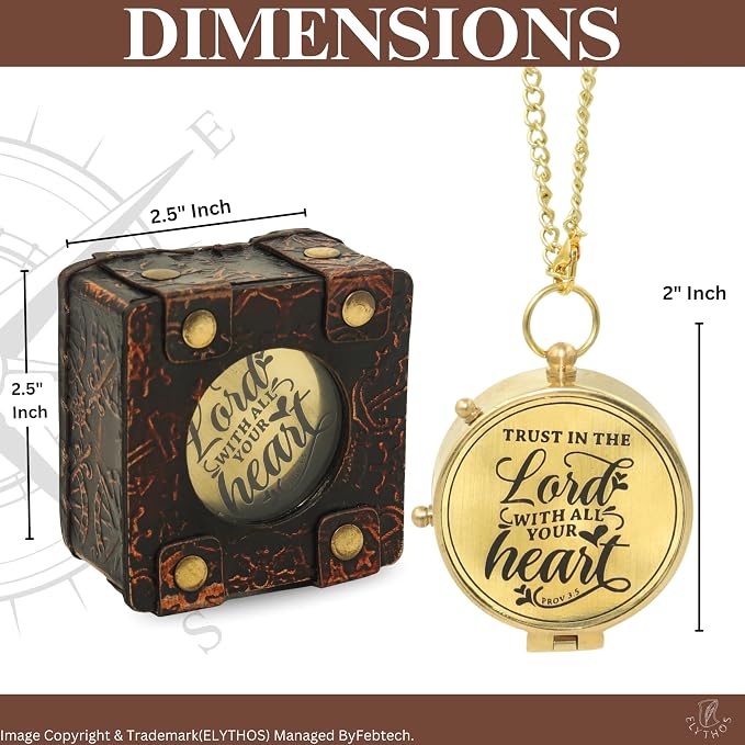 Handmade Brass Antique Compass - Image 3