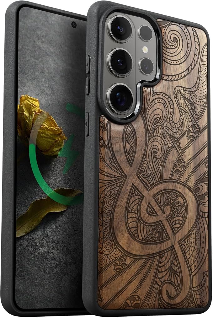 Carveit Magnetic Wooden Case for Samsung Galaxy S26 Ultra Case 2026, TPU by Carveit