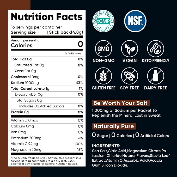 Venture Pal High Sodium Electrolyte Powder Packets | Sugar Free Hydration Drink - Image 8