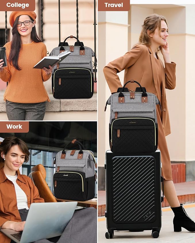 LOVEVOOK Laptop Backpack for Women, 17.3'' Waterproof Nurse Bag Teacher Work - Image 9