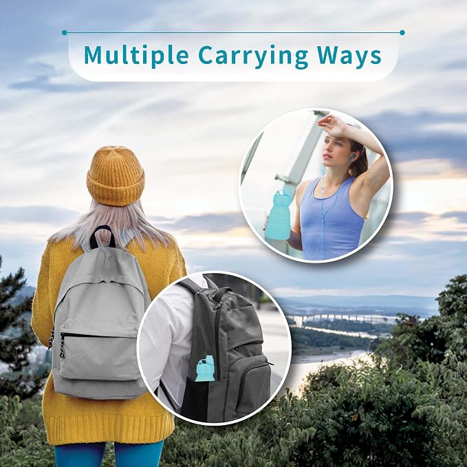 Collapsible Water Bottles 17oz, Odorless BPA-Free Silicone, Leak-Proof Foldable - Image 5