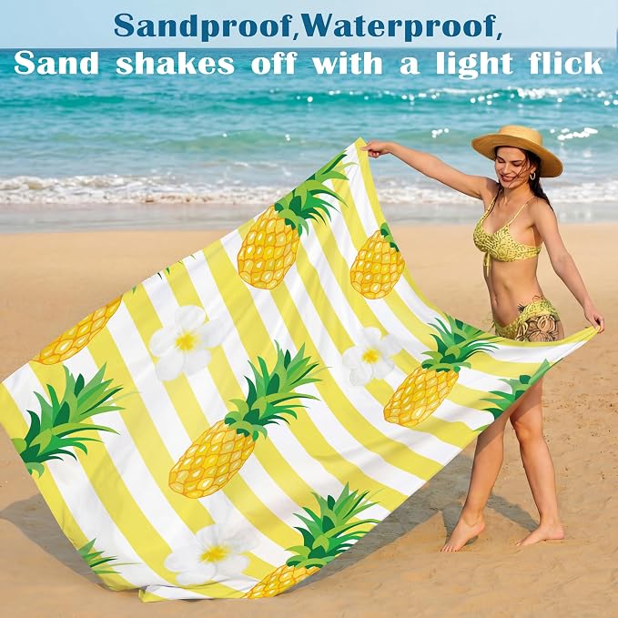 Famstar Beach Blanket Oversized Extra Large78 X 81", Waterproof Sandproof Beach - Image 5