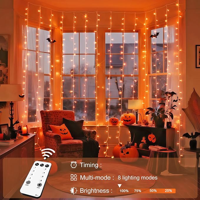 JMEXSUSS 300LED Orange Halloween Lights - Image 4