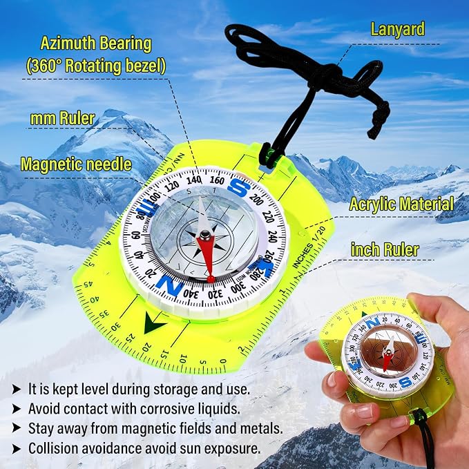 20 Pcs Acrylic Orienteering Compass Hiking Backpacking Survival Reliable - Image 3