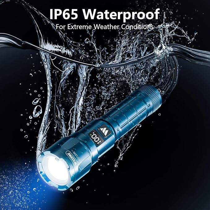 WdtPro LED Rechargeable Flashlight 2 Pack, Super Bright Zoomable 6000 Lumens - Image 5