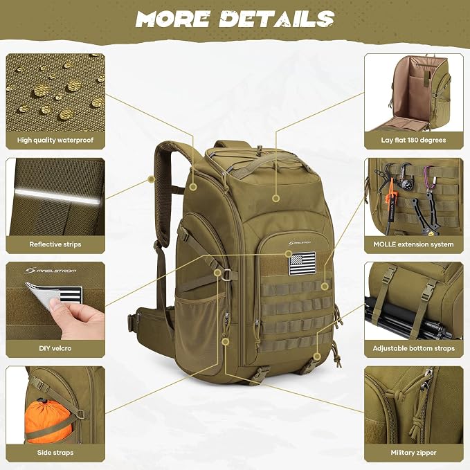 Maelstrom Tactical Backpack for Men, Water Resistant 40L Military Backpack - Image 2