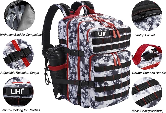 LHI Military Tactical Backpack for Men and Women 45L Army 3 Days Assault Pack - Image 5