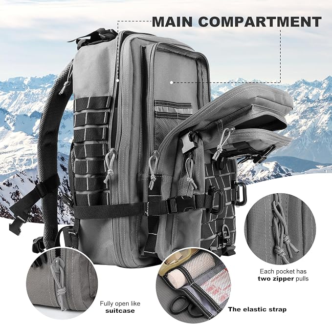 Hannibal Tactical MOLLE Assault Backpack, Tactical Backpack Military Army - Image 3