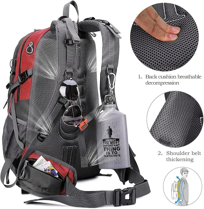 FENGDONG 40L Waterproof Lightweight Hiking, Travel Backpack - Image 3