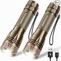 WdtPro Rechargeable Flashlights High Lumens, 2 Pack 10H Long Lasting Super by WdtPro