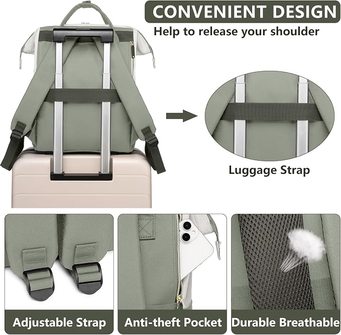 Focdod Laptop Backpack for Women Work Bag - Image 5