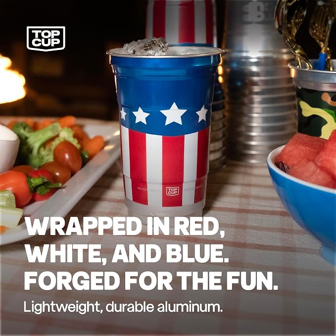 Top Cup America's 250th Birthday 20 oz Reusable Aluminum Party Cups 20 Count | - Image 8