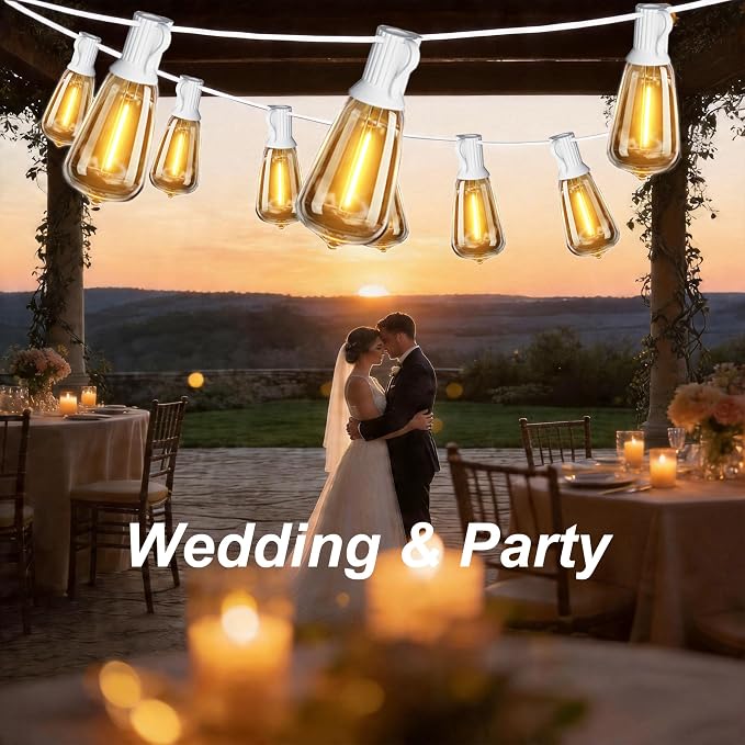 DAMAING Outdoor String Lights 50FT Waterproof, LED Patio Lights Dimmable - Image 9