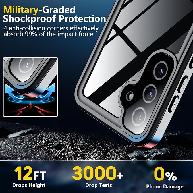 SPIDERCASE Designed for Samsung Galaxy S25 Case Waterproof, Built-in Full - Image 5