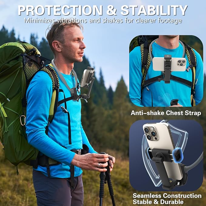 Beviliu Neck Phone Holder for Recording, Hands-Free POV/Vlog Neck Mount - Image 2