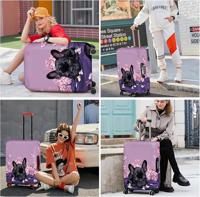 ANNA QUEEN French Bulldog Luggage Cover, Cute Black Dog - Image 7