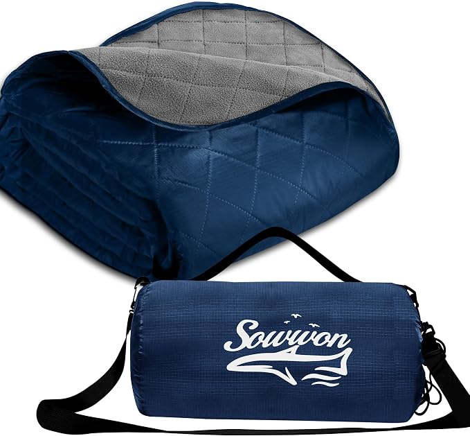 Waterproof Outdoor Blanket 92”X 60” Packable, Stadium Blankets by sowwon