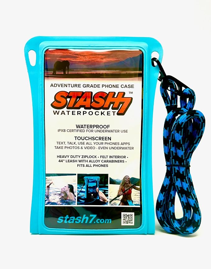 Stash7 Waterproof Phone Pouch w/Long Lanyard | IPX8 Adventure Grade Cellphone - Image 2