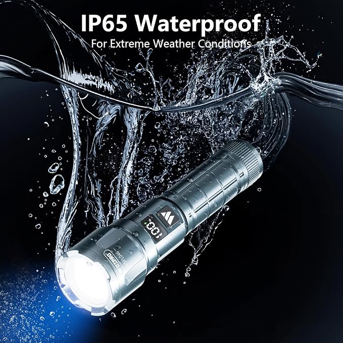 WdtPro LED Rechargeable Flashlight 2 Pack, Super Bright Zoomable 6000 Lumens - Image 5