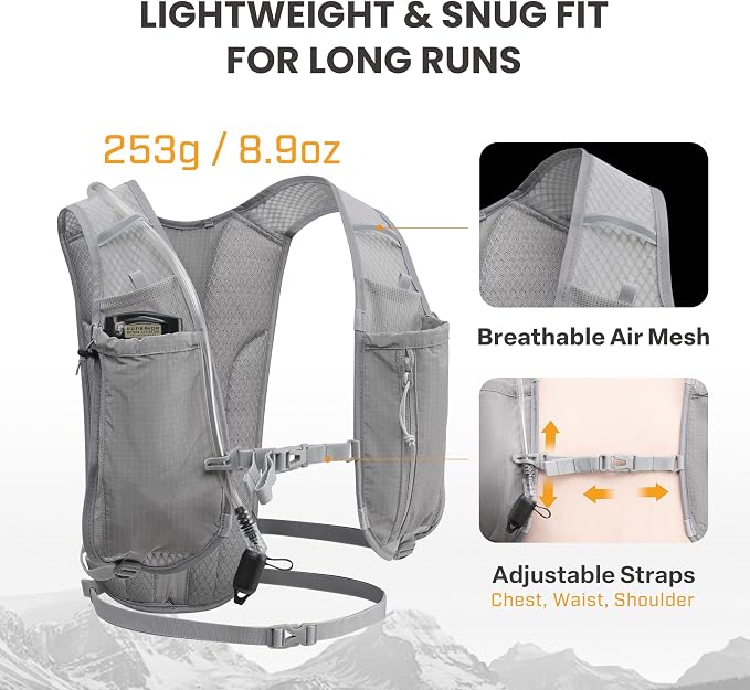 EVERFUN Hydration Backpack Running Vest Small Hiking Water Backpack - Image 3