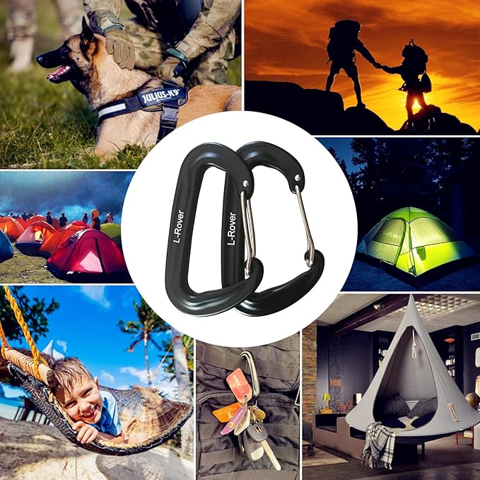 L-Rover Carabiner, 12KN Lightweight Heavy Duty Carabiner Clips, Aluminium - Image 7