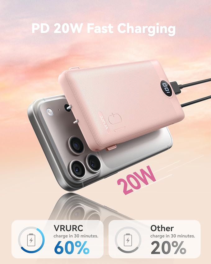 VRURC Portable Charger Power Bank - 10000mAh Fast Charging 22.5W PD 20W - Image 3