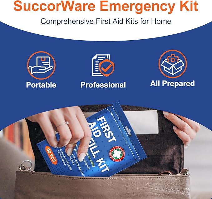 SuccorWare 90 Pieces First Aid Refill Kit - Image 4